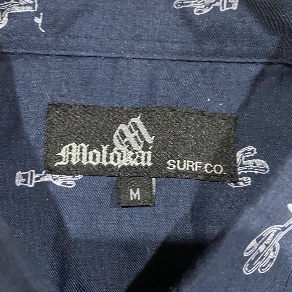 Men's Navy Blue Cactus Printed Shirt button down casual - Picture 2 of 4